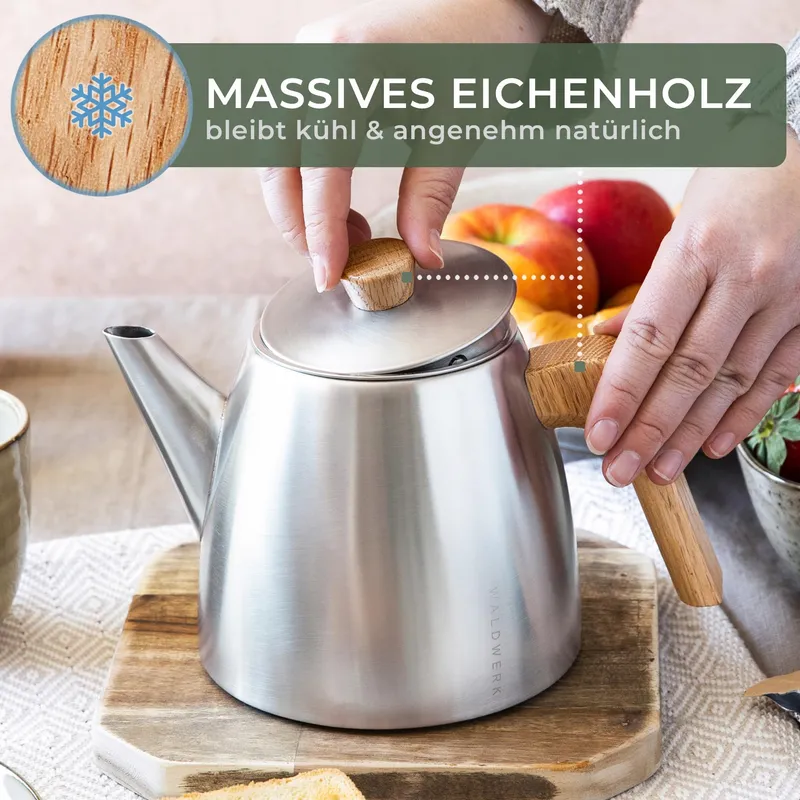 WALDWERK Theepot met Zeef Dubbelwandig RVS 304 — foto 2