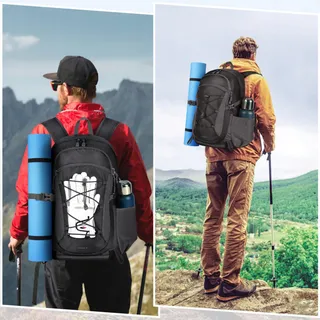 RAINSMORE Waterdichte Wandelrugzak 40L Zwart — miniatuur 8