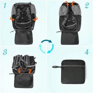 RAINSMORE Waterdichte Wandelrugzak 40L Zwart — miniatuur 7