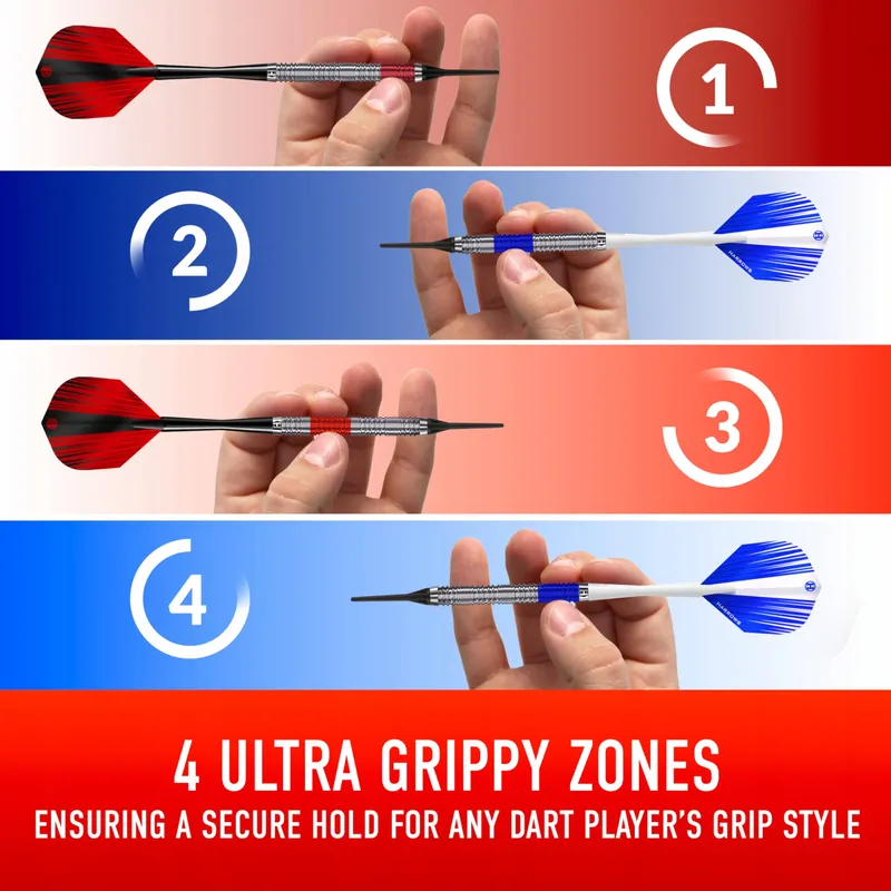 HARROWS Caliber Soft Tip Dartset Wolfraam 18g 16-delig — foto 3