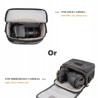 BESNFOTO Waterdichte Cameratas Schoudertas DSLR Zwart Grijs — miniatuur 2