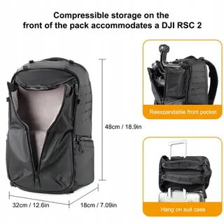BESNFOTO Camerarugzak Waterdicht DSLR Laptopvak Zwart — miniatuur 3