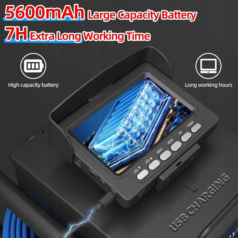 SANYIPACE Inspectiecamera 20M Scherm 43" IP68 Waterdicht 5600mAh — foto 4