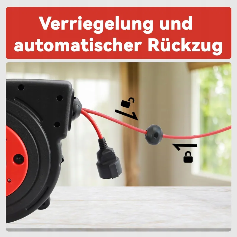 ULTRA EXPLORER Kabelhaspel 15m+2m 2300W Wandmontage — foto 5