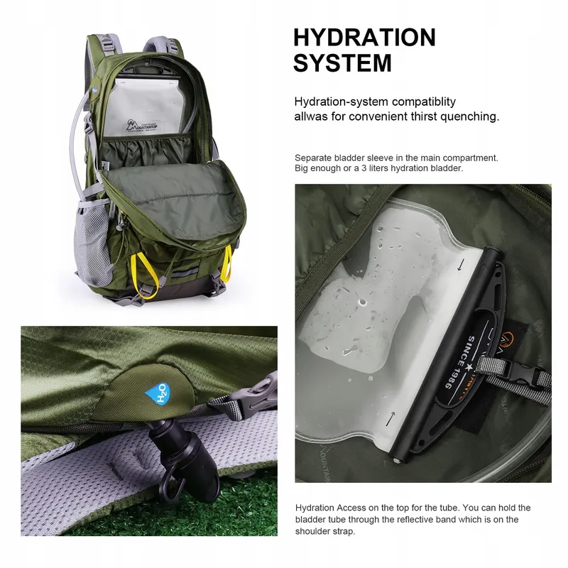 MOUNTAINTOP Wandelrugzak 40L Unisex Trekking Regenhoes Groen — foto 6