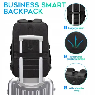 BANGE Business Rugzak Laptop Waterdicht USB Grijs — miniatuur 5