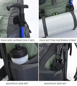 BSEASH Wandelrugzak 50L Groen Waterdicht Schoenenvak — miniatuur 3