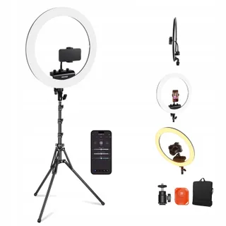 NEEWER Professionele Ringlamp 18 inch 45W Statief Telefoonhouder App — miniatuur 1