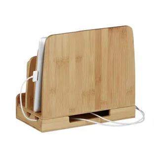 RELAXDAYS Bamboe Laadstation Organizer Voor Smartphones Tablets — miniatuur 8