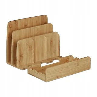 RELAXDAYS Bamboe Laadstation Organizer Voor Smartphones Tablets — miniatuur 13