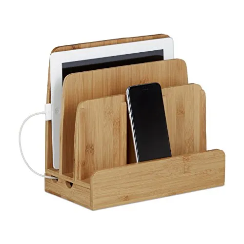 RELAXDAYS Bamboe Laadstation Organizer Voor Smartphones Tablets — foto 14