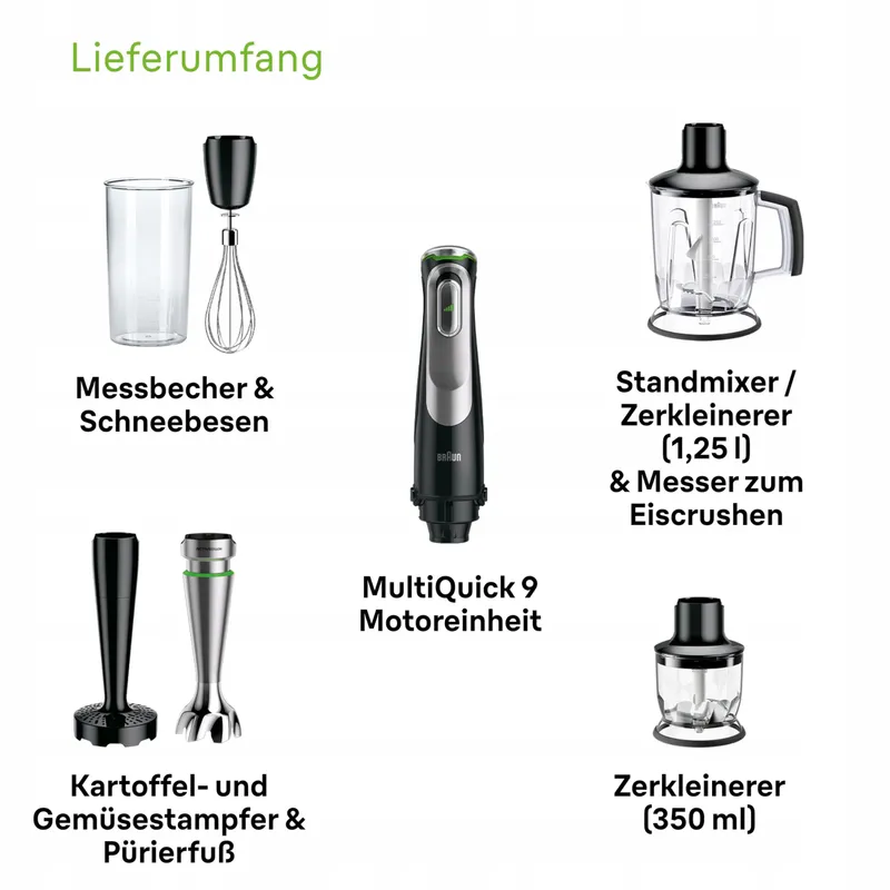 BRAUN MultiQuick 9 MQ 9147X Staafmixer 5-in-1 1200W Zwart RVS — foto 7