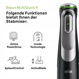 BRAUN MultiQuick 9 MQ 9147X Staafmixer 5-in-1 1200W Zwart RVS — miniatuur 2