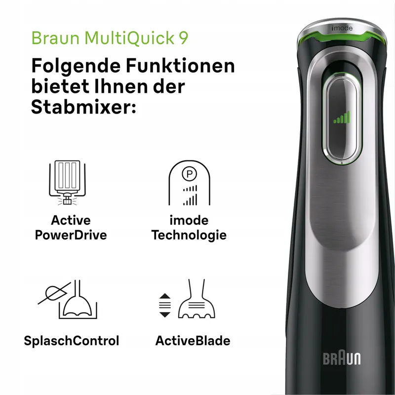 BRAUN MultiQuick 9 MQ 9147X Staafmixer 5-in-1 1200W Zwart RVS — foto 2