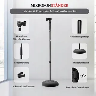 PYLE Microfoonstandaard Verstelbaar 0,85m tot 1,52m Stevige Voet — miniatuur 2
