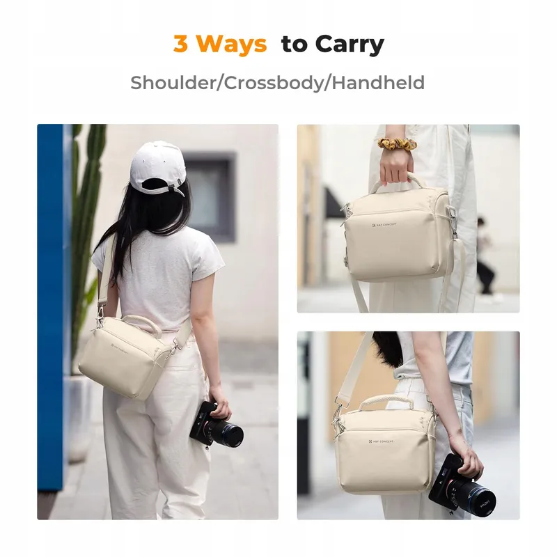 K&F CONCEPT Camera Sling Bag Schoudertas Voor Fotografen Beige — foto 5