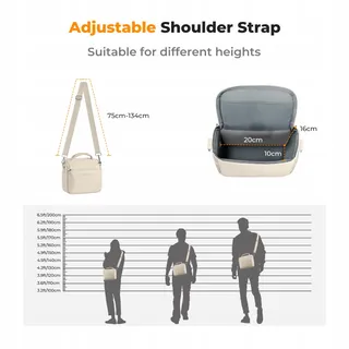 K&F CONCEPT Camera Sling Bag Schoudertas Voor Fotografen Beige — miniatuur 6
