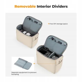 K&F CONCEPT Camera Sling Bag Schoudertas Voor Fotografen Beige — miniatuur 3