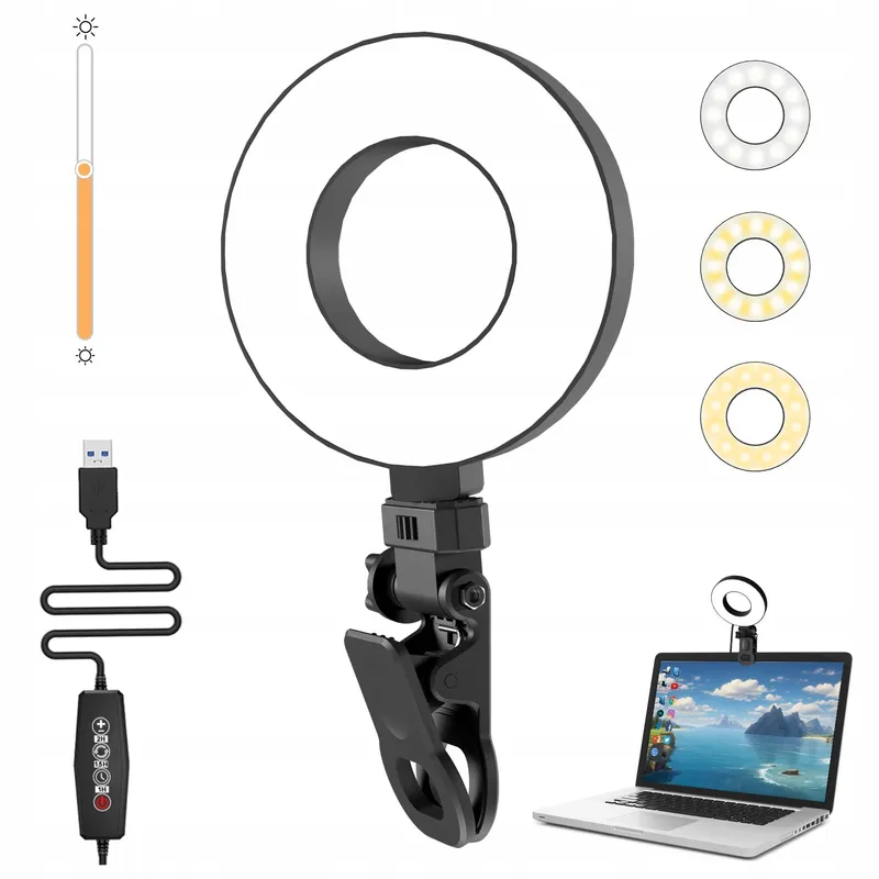 MOJIMDO LED Ringlicht Voor Telefoon Laptop Selfie Videobellen Make-up — foto 8