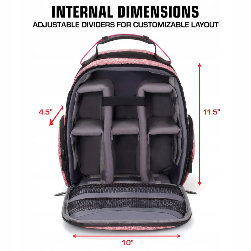 USA GEAR Camerarugzak DSLR Verstelbare Vakverdeling Rood β foto 3