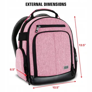 USA GEAR Camerarugzak DSLR Verstelbare Vakverdeling Rood — miniatuur 4