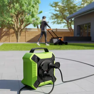 MUTECPOWER Kabelhaspel 10m Buiten IP44 4 Stopcontacten — miniatuur 3