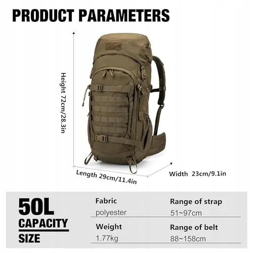 MARDINGTOP Tactische Rugzak 50L Trekking Outdoor Wandelen — foto 2