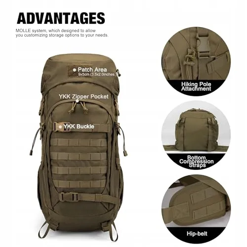 MARDINGTOP Tactische Rugzak 50L Trekking Outdoor Wandelen — foto 3