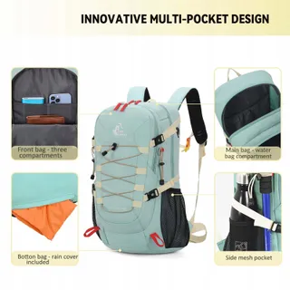 BSEASH Wandelrugzak 40L Waterdicht Licht Camping Fietsen Ski — miniatuur 5