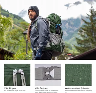 MOUNTAINTOP Trekkingrugzak 70L Waterdicht met Regenhoes — miniatuur 7