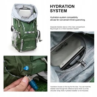 MOUNTAINTOP Trekkingrugzak 70L Waterdicht met Regenhoes — miniatuur 5
