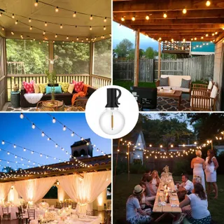 SUWIN LED Lichtsnoer Tuin Terras 30M G40 Lampen Waterdicht — miniatuur 6