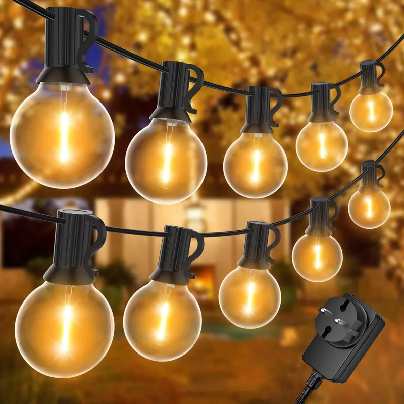 SUWIN LED Lichtsnoer Tuin Terras 30M G40 Lampen Waterdicht — foto 1