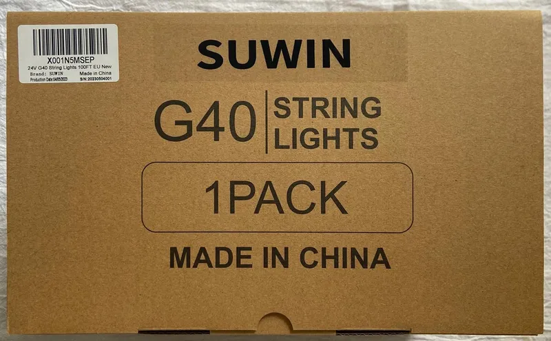 SUWIN LED Lichtsnoer Tuin Terras 30M G40 Lampen Waterdicht — foto 10