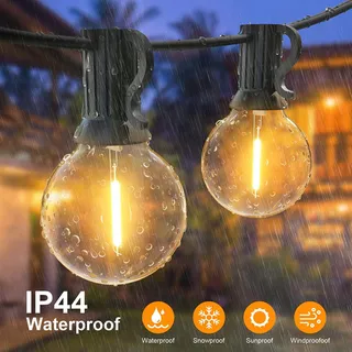 SUWIN LED Lichtsnoer Tuin Terras 30M G40 Lampen Waterdicht — miniatuur 5