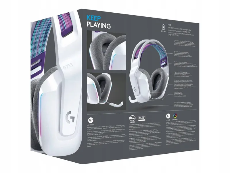 LOGITECH G733 LIGHTSPEED Draadloos Gaming Headset RGB 29u Wit — foto 3