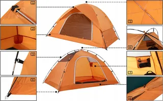 CLOSTNATURE Tent 2 Personen Licht Waterdicht Camping Strand Festival — miniatuur 5