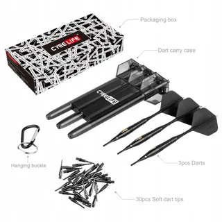 CYEE LIFE Softdartpijlen 18g met Etui Extra Punten Zwart — miniatuur 2