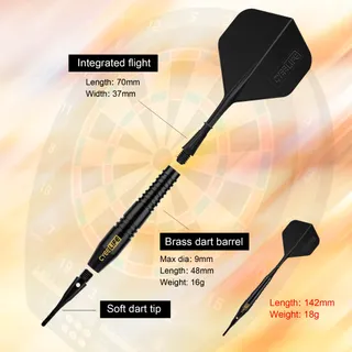 CYEE LIFE Softdartpijlen 18g met Etui Extra Punten Zwart — miniatuur 4