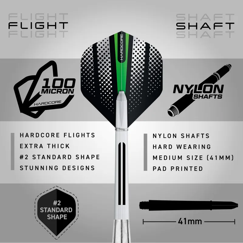 RED DRAGON Axis 24g 85% Wolfraam Darts Groen — foto 3