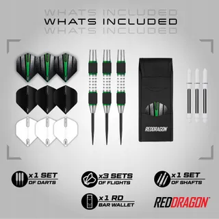 RED DRAGON Axis 24g 85% Wolfraam Darts Groen — miniatuur 2