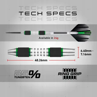 RED DRAGON Axis 24g 85% Wolfraam Darts Groen — miniatuur 4