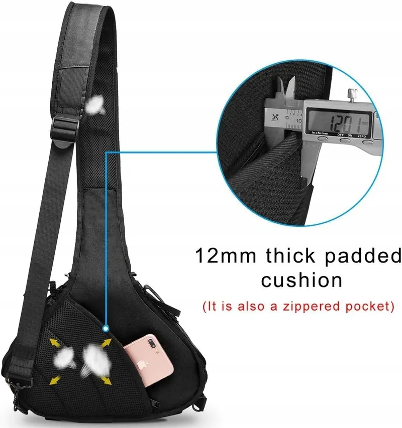 CADEN Camera Sling Crossbag Schoudertas DSLR Canon Nikon Sony Zwart — foto 8