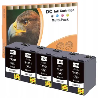 D&C 5x26ml Zwarte Inktcartridges Epson 13XL WF7015 7525 — miniatuur 1
