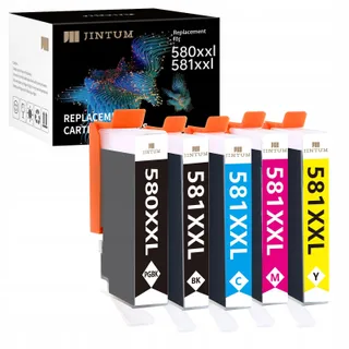 JINTUM Inktcartridges Canon PGI-580XXL CLI-581XXL 5-Pack Pixma TS TR — miniatuur 1