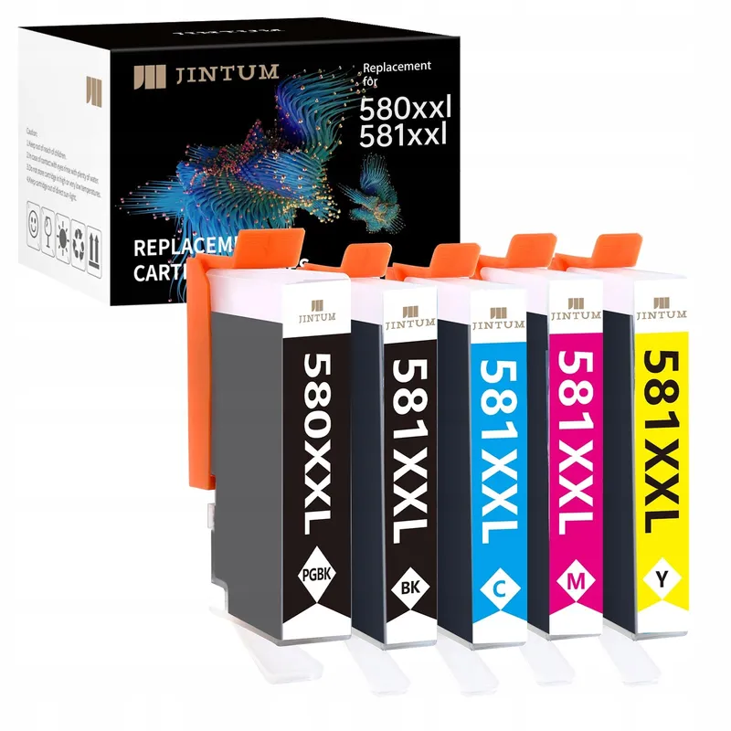 JINTUM Inktcartridges Canon PGI-580XXL CLI-581XXL 5-Pack Pixma TS TR — foto 1