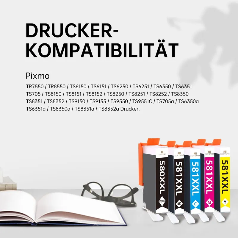 JINTUM Inktcartridges Canon PGI-580XXL CLI-581XXL 5-Pack Pixma TS TR — foto 3