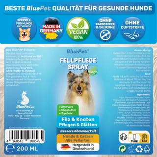 BLUEPET Ontklittingsspray Hond Kat 200ml Aloe Shea Jojoba — miniatuur 7