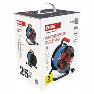 EMOS Kabelhaspel Buiten 25m 4 Stopcontacten IP44 Vorstbestendig — miniatuur 7