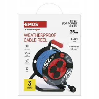 EMOS Kabelhaspel Buiten 25m 4 Stopcontacten IP44 Vorstbestendig — miniatuur 6
